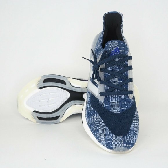Adidas Running Ultraboost 21 Primeblue Blue Sashiko Men's Shoes FX7729 New - Picture 11 of 12